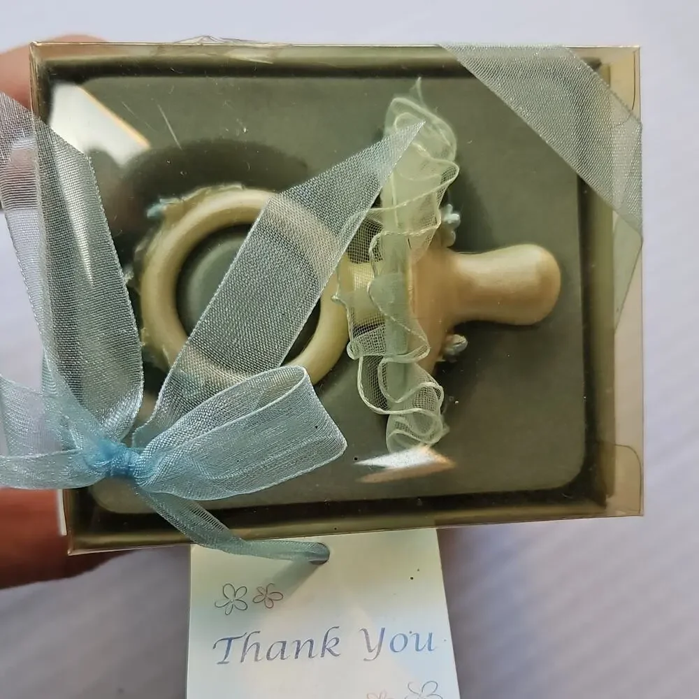 Baby Shower Favors Set - Decorative Pacifiers, Bottles, Shoes, Boy,BlueTheme